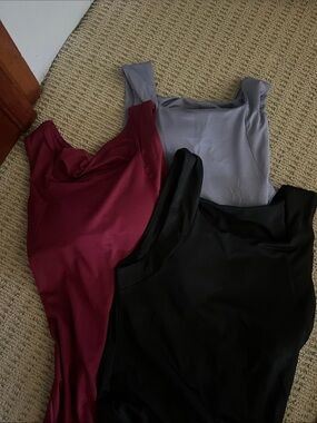 Women’s built in bra Tank Top - Black, Plum & purple